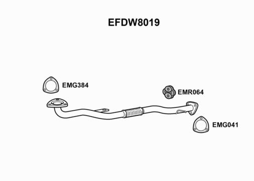 EXHAUST PIPE - EUROFLO ENGLAND EFDW8019 EF