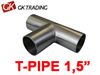 TEE T-PIPE  38,1 X  38,1/ 38,1 STAINLESS STEEL - GK TRADING 102-100