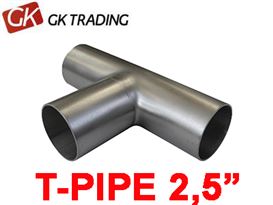 TEE T-PIPE  Z63,5 X  63,5/63,5 STAINLESS STEEL - GK TRADING 102-102