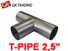 TEE T-PIPE  Z63,5 X  63,5/63,5 STAINLESS STEEL - GK TRADING 102-102