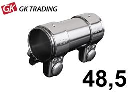 CONNECTOR PIPES 45/48,5 X 125MM STAINLESS STEEL - GK TRADING POLAND 131-617