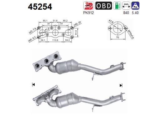 CATALYST BMW 3 E90 05- 3.0IV6 1-3CYL - AS SPAIN 45254 AS