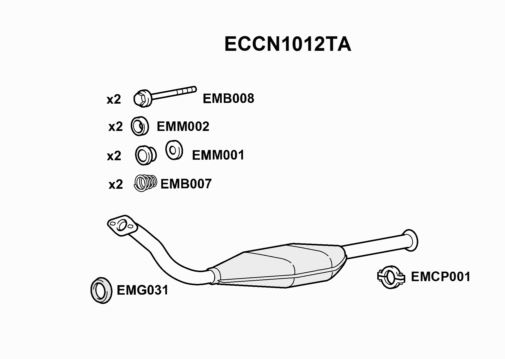 (R103) FRONT PIPE & CATALYST -  ECCN1012TA