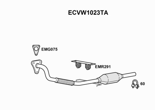 (R103) FRONT PIPE & CATALYST - EUROFLO ENGLAND ECVW1023TA EF