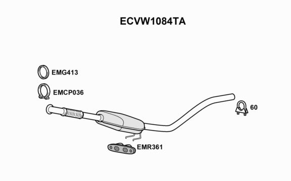 (R103) FRONT PIPE & CATALYST -  ECVW1084TA