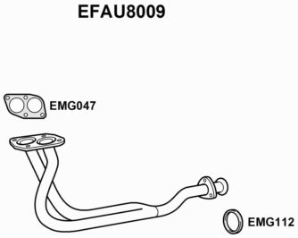 EXHAUST PIPE - EUROFLO ENGLAND EFAU8009 EF