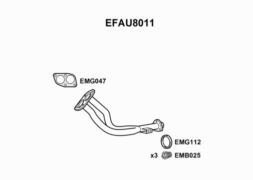EXHAUST PIPE - EUROFLO ENGLAND EFAU8011 EF