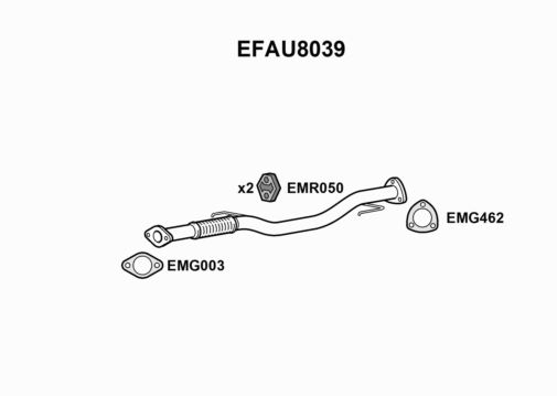 EXHAUST PIPE - EUROFLO ENGLAND EFAU8039 EF