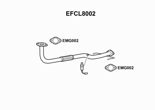 EXHAUST PIPE - EUROFLO ENGLAND EFCL8002 EF