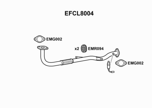 EXHAUST PIPE - EUROFLO ENGLAND EFCL8004 EF
