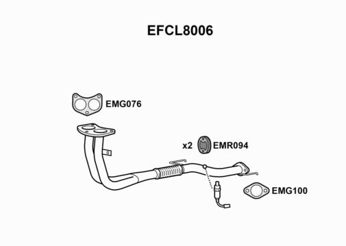 EXHAUST PIPE - EUROFLO ENGLAND EFCL8006 EF