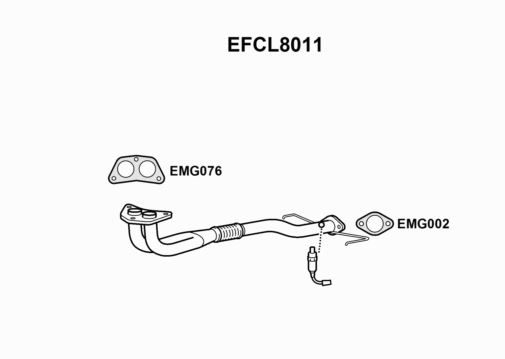 EXHAUST PIPE - EUROFLO ENGLAND EFCL8011 EF