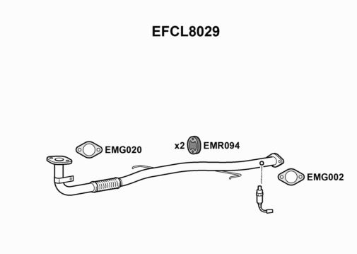 EXHAUST PIPE - EUROFLO ENGLAND EFCL8029 EF