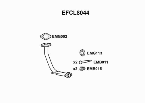EXHAUST PIPE - EUROFLO ENGLAND EFCL8044 EF