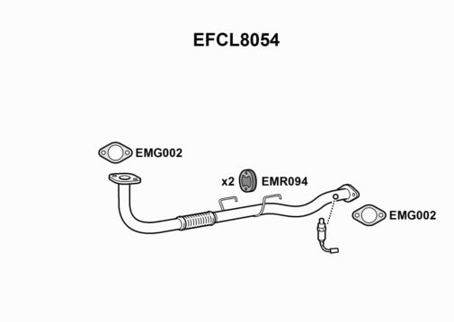 EXHAUST PIPE - EUROFLO ENGLAND EFCL8054 EF