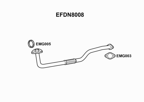 EXHAUST PIPE - EUROFLO ENGLAND EFDN8008