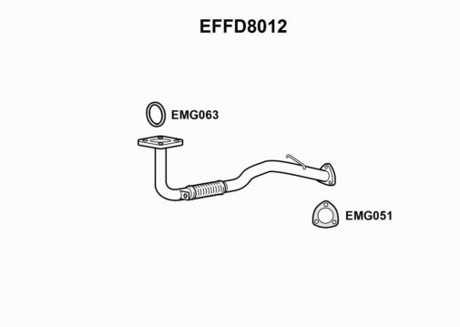 EXHAUST PIPE - EUROFLO ENGLAND EFFD8012