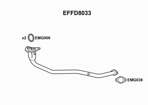 EXHAUST PIPE - EUROFLO ENGLAND EFFD8033 EF