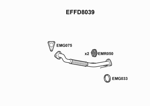 EXHAUST PIPE - EUROFLO ENGLAND EFFD8039 EF