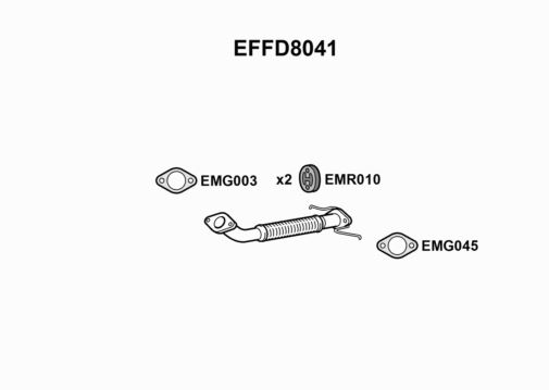 EXHAUST PIPE - EUROFLO ENGLAND EFFD8041 EF