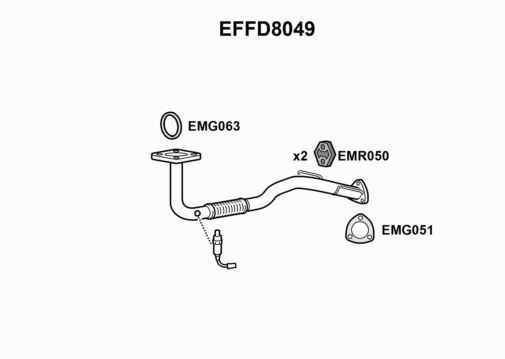 SINGLE FRONT PIPE -  EFFD8049