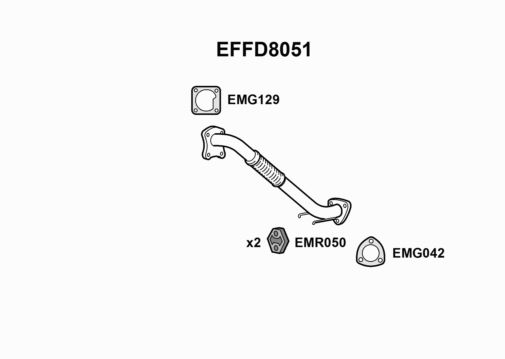 EXHAUST PIPE - EUROFLO ENGLAND EFFD8051