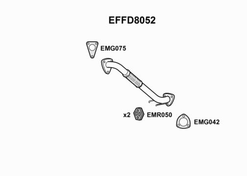 EXHAUST PIPE - EUROFLO ENGLAND EFFD8052 EF