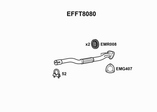 EXHAUST PIPE - EUROFLO ENGLAND EFFT8080