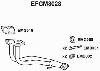 EXHAUST PIPE - EUROFLO ENGLAND EFGM8028 EF