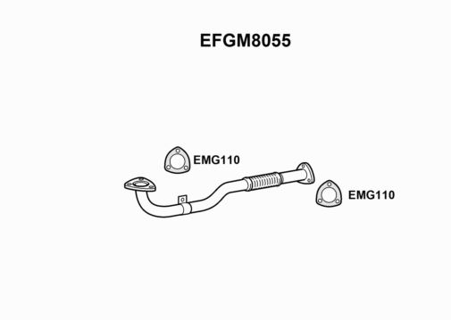 EXHAUST PIPE - EUROFLO ENGLAND EFGM8055 EF