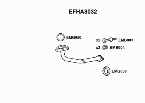 EXHAUST PIPE - EUROFLO ENGLAND EFHA8032 EF