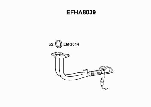 EXHAUST PIPE - EUROFLO ENGLAND EFHA8039 EF