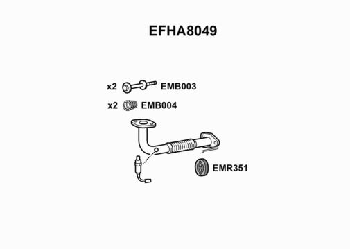 EXHAUST PIPE - EUROFLO ENGLAND EFHA8049 EF