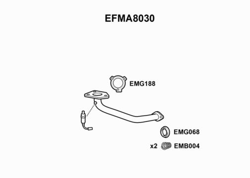 EXHAUST PIPE - EUROFLO ENGLAND EFMA8030 EF
