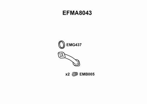 EXHAUST PIPE - EUROFLO ENGLAND EFMA8043 EF