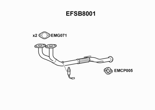 EXHAUST PIPE - EUROFLO ENGLAND EFSB8001 EF