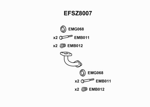 EXHAUST PIPE - EUROFLO ENGLAND EFSZ8007 EF