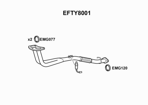 EXHAUST PIPE - EUROFLO ENGLAND EFTY8001 EF