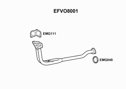 EXHAUST PIPE - EUROFLO ENGLAND EFVO8001 EF
