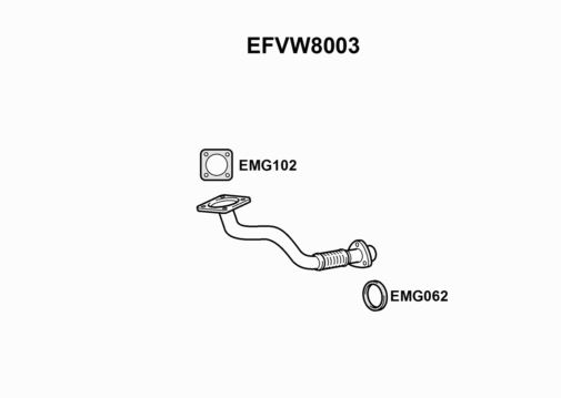 EXHAUST PIPE - EUROFLO ENGLAND EFVW8003 EF