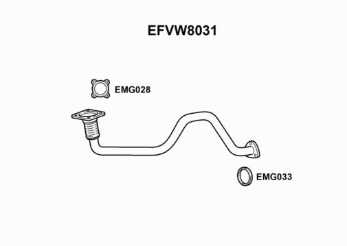 EXHAUST PIPE - EUROFLO ENGLAND EFVW8031 EF