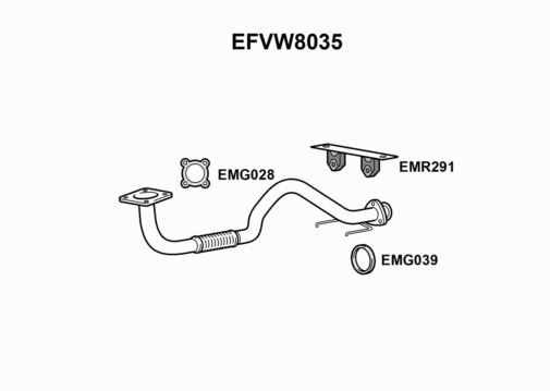 EXHAUST PIPE - EUROFLO ENGLAND EFVW8035 EF
