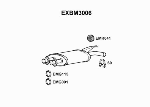 MUFFLER - EUROFLO ENGLAND EXBM3006 EF