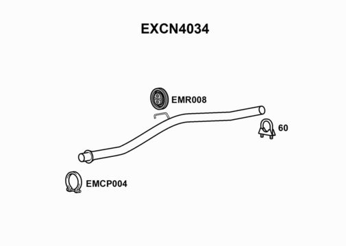 EXHAUST PIPE - EUROFLO ENGLAND EXCN4034 EF