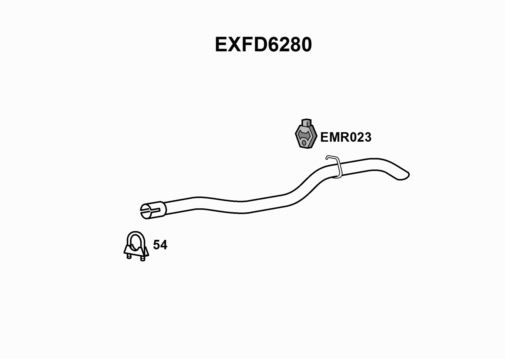 EXHAUST PIPE - EUROFLO ENGLAND EXFD6280 EF