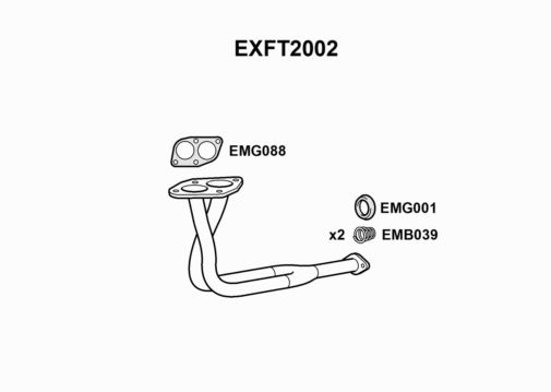 EXHAUST PIPE - EUROFLO ENGLAND EXFT2002 EF
