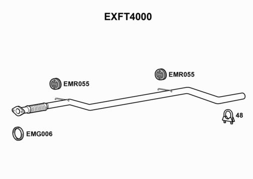 EXHAUST PIPE - EUROFLO ENGLAND EXFT4000 EF