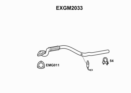 EXHAUST PIPE - EUROFLO ENGLAND EXGM2033 EF