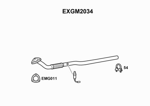EXHAUST PIPE - EUROFLO ENGLAND EXGM2034 EF
