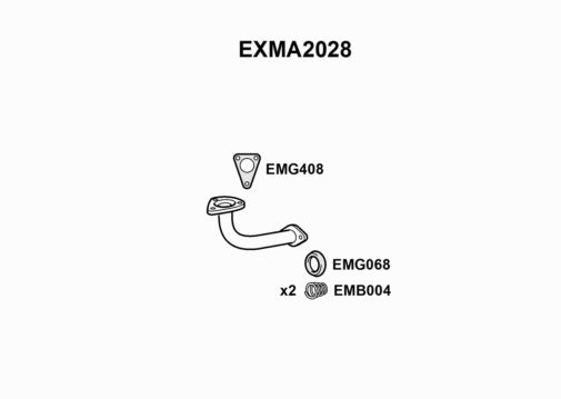 EXHAUST PIPE - EUROFLO ENGLAND EXMA2028 EF